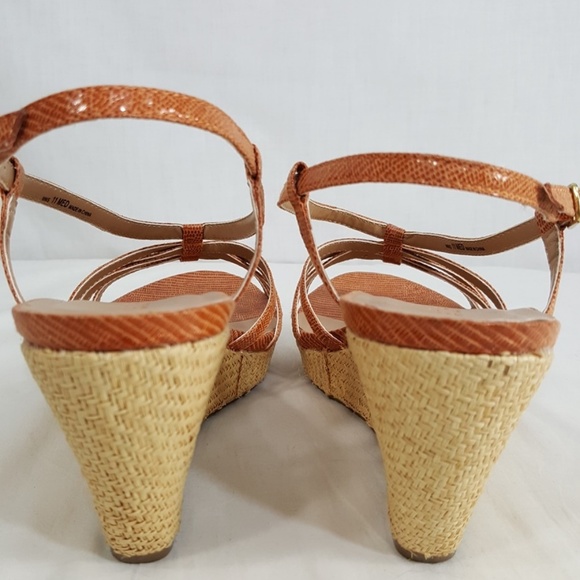 Kenneth Cole Reaction Wedge Sandals Orange HEEL - Picture 5 of 8